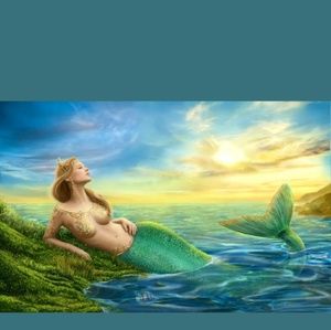 Stunning Mermaid Oil painting printedOnCanvas24X36